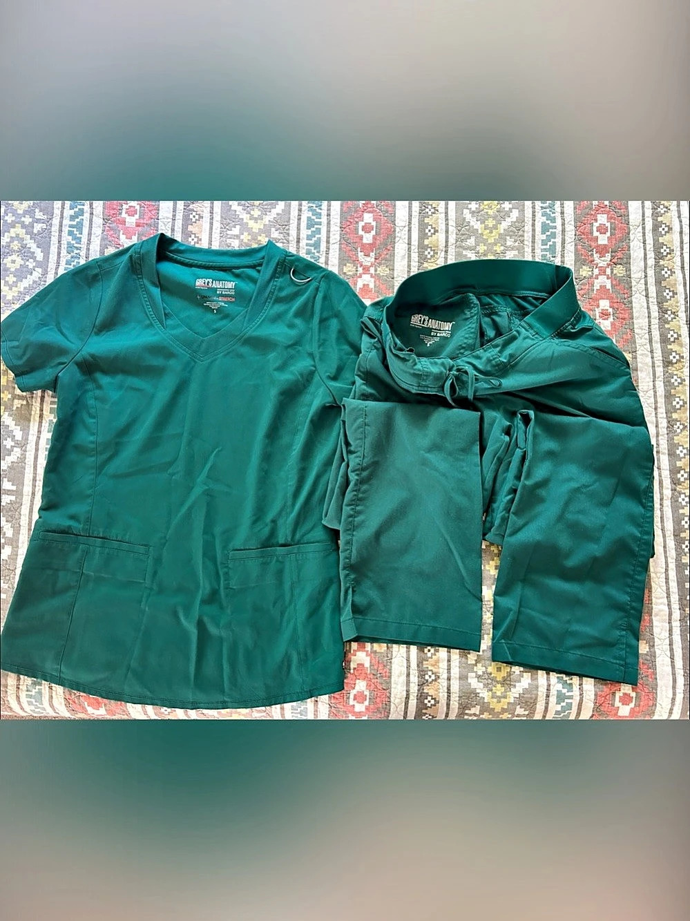 Grey'Small Anatomy Signature Stretch Green Scrub Set Size Small Like New